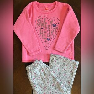 Hanes Premium ‘SWEETHEART’ Sweatshirt and Pants Set, EcoSmart Fabric, Size 3T